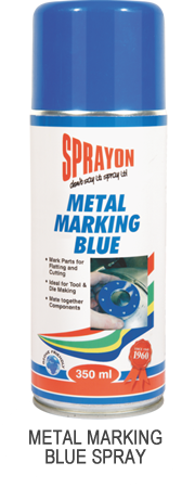 Metal marking blue spray paint